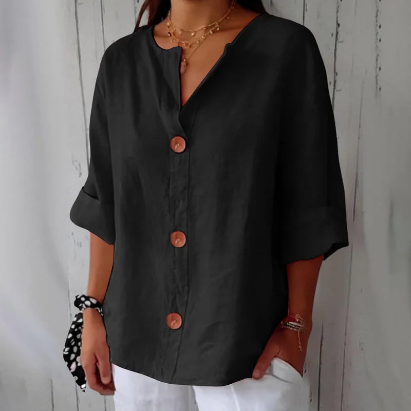 Noora™ | Relaxed Linen Blouse