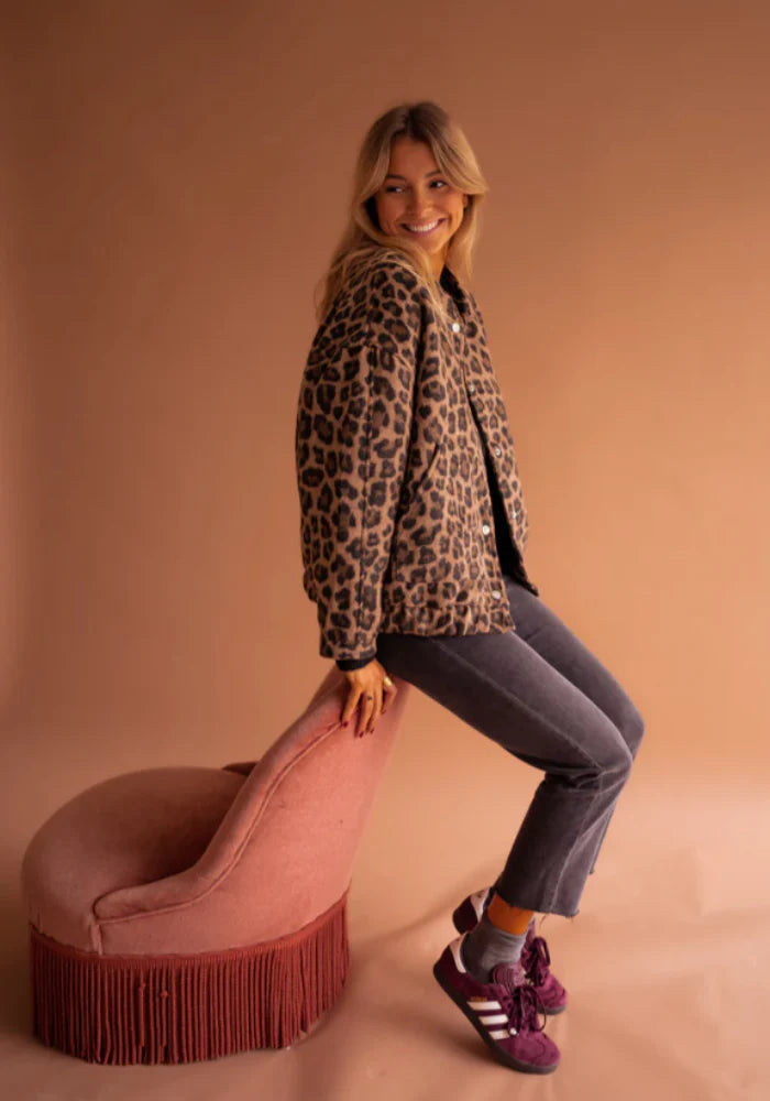 LEONA™ | Bold Leopard Print Bomber Jacket