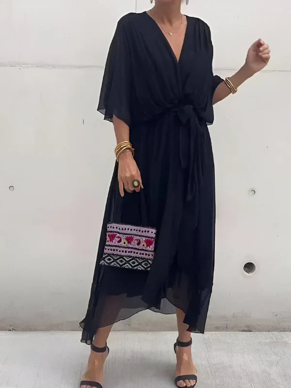 MONICA | V-Neck Chiffon Dress