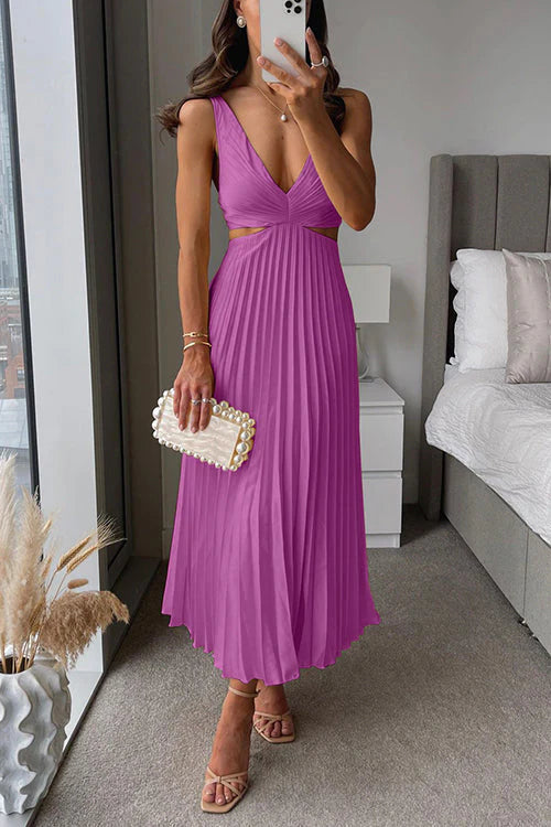 ELSA | Pleated Midi Dress – Luxury Redefined