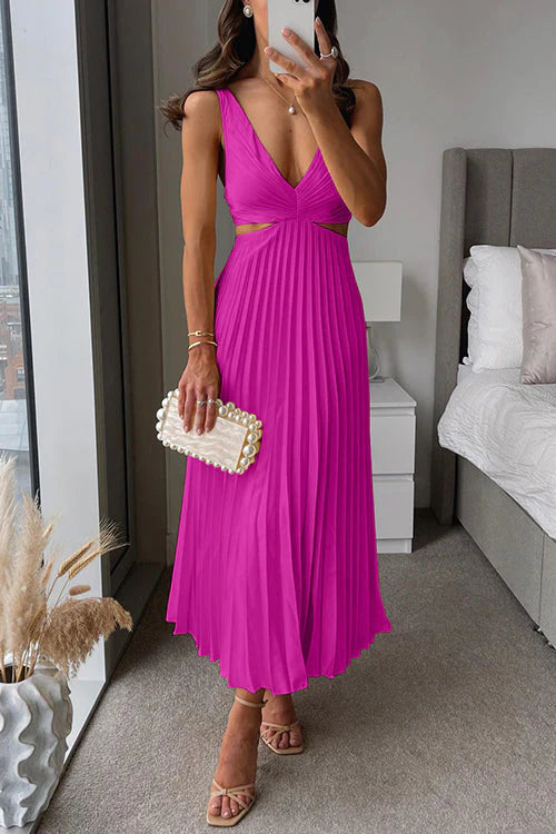 ELSA | Pleated Midi Dress – Luxury Redefined