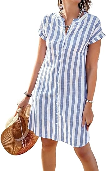 MARTINE™ | Striped Shirt Dress