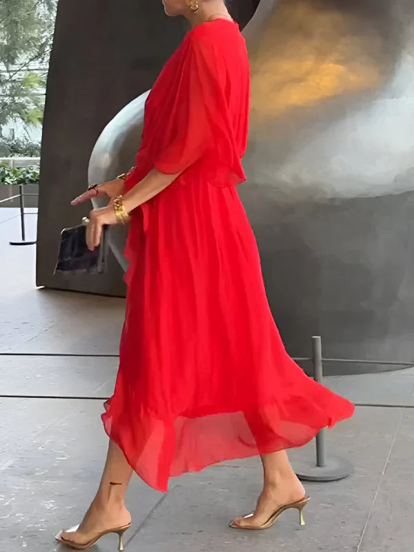 MONICA | V-Neck Chiffon Dress