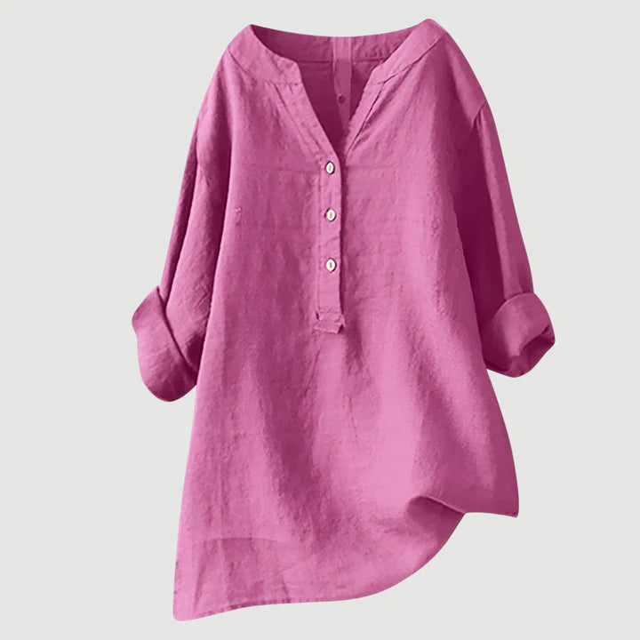 Freja™ – Effortless Comfort in a Breezy Button-Down Shirt