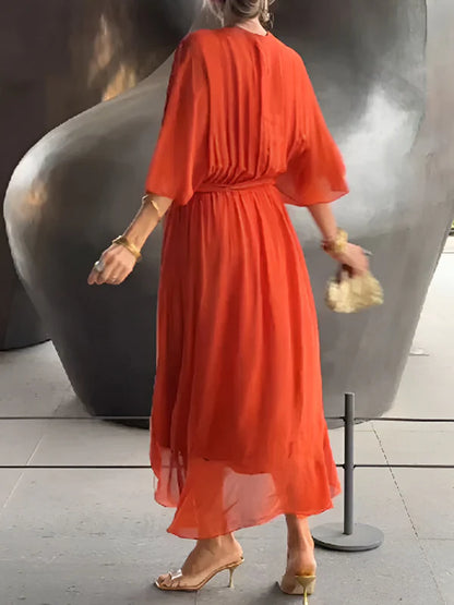 MONICA | V-Neck Chiffon Dress