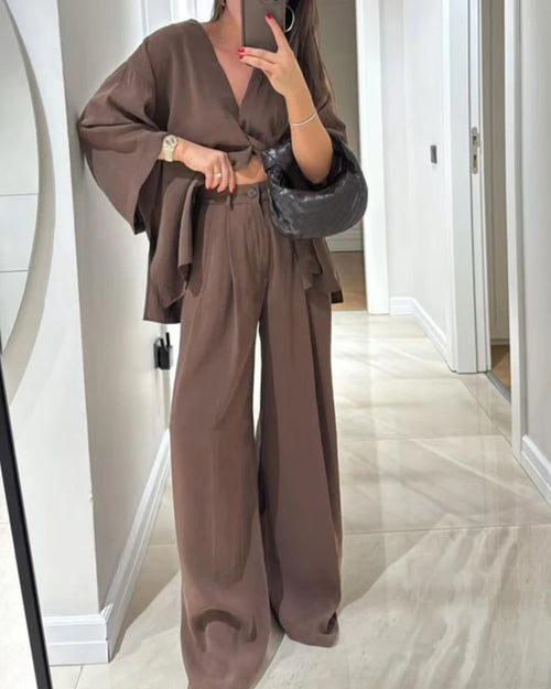 MAJESTY | V-Neck Two-Piece Set