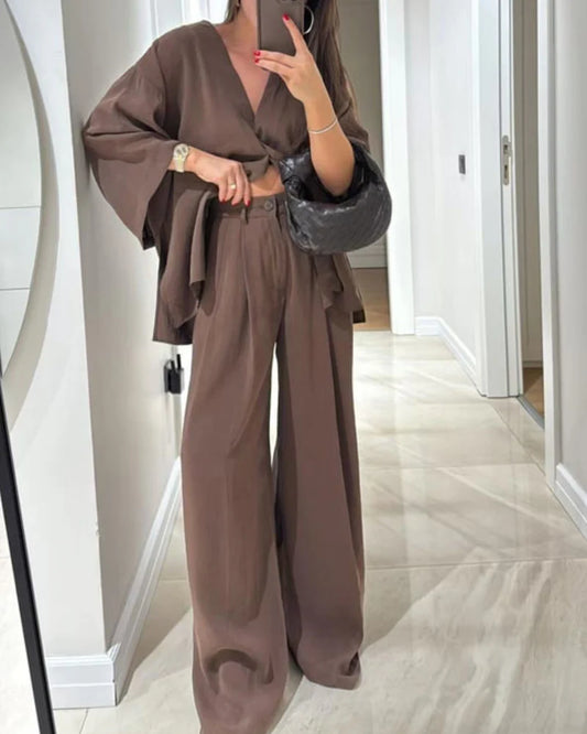MAJESTY | V-Neck Two-Piece Set