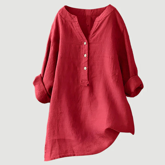 Freja™ – Effortless Comfort in a Breezy Button-Down Shirt