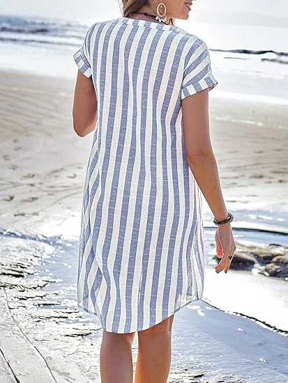 MARTINE™ | Striped Shirt Dress