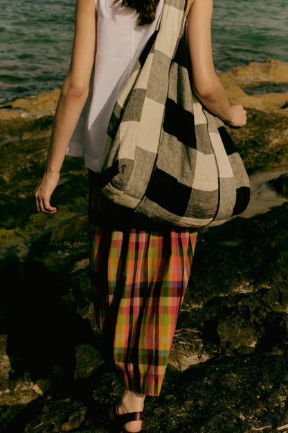 Pleated Check Multicolor Skirt