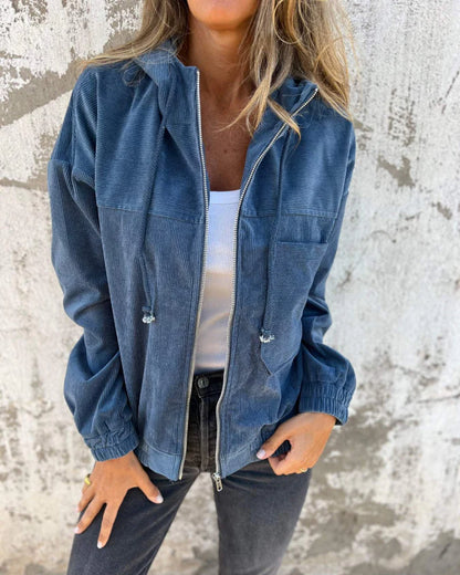 Ella | Corduroy Zip-Up Hoodie