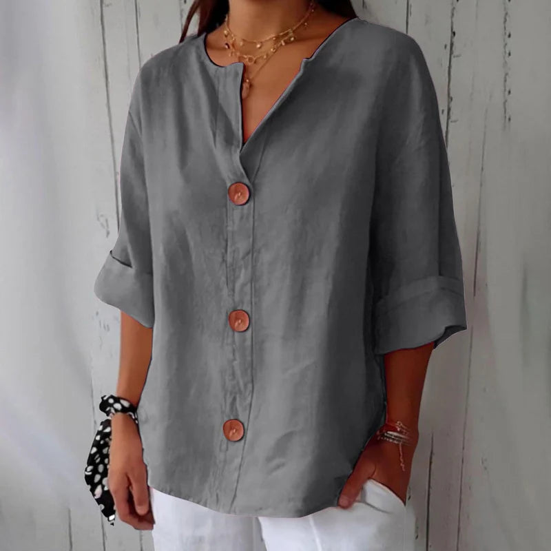 Noora™ | Relaxed Linen Blouse