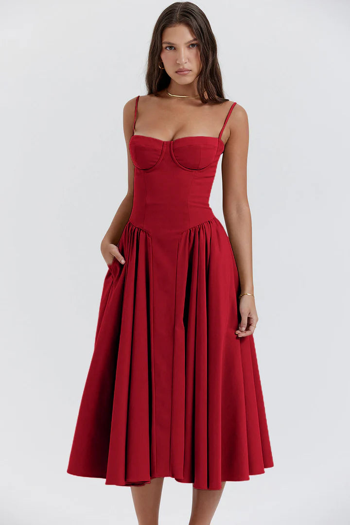KIKI | Retro Midi Dress – Timeless Elegance Redefined