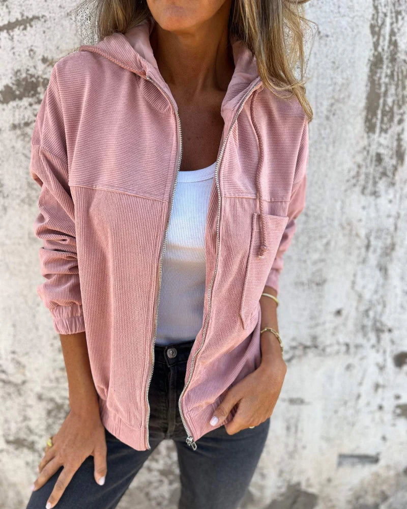Ella | Corduroy Zip-Up Hoodie