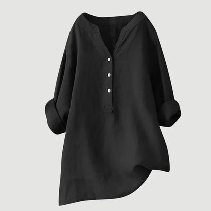 Freja™ – Effortless Comfort in a Breezy Button-Down Shirt
