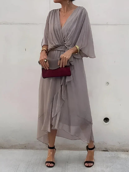 MONICA | V-Neck Chiffon Dress