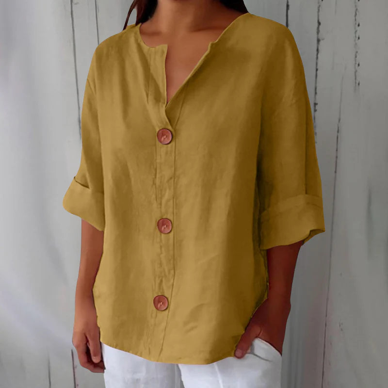 Noora™ | Relaxed Linen Blouse