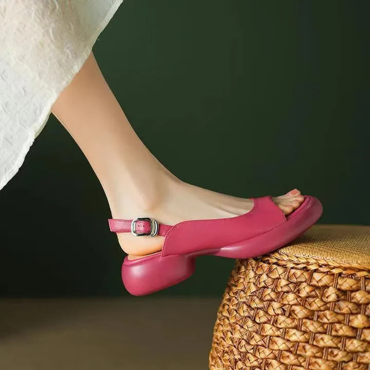 Ava Platform Sandals – Women’s Low Heel Open-Toe Slip-Ons