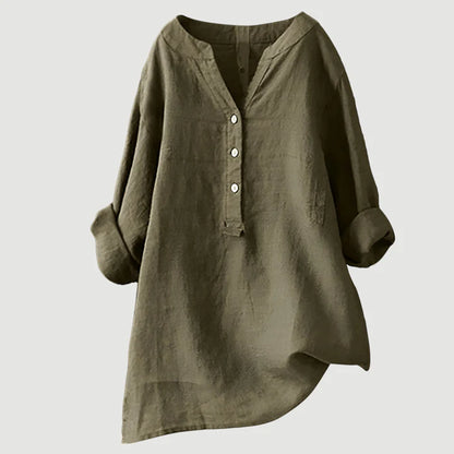 Freja™ – Effortless Comfort in a Breezy Button-Down Shirt