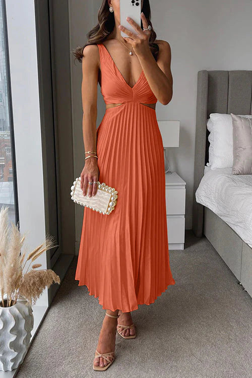 ELSA | Pleated Midi Dress – Luxury Redefined