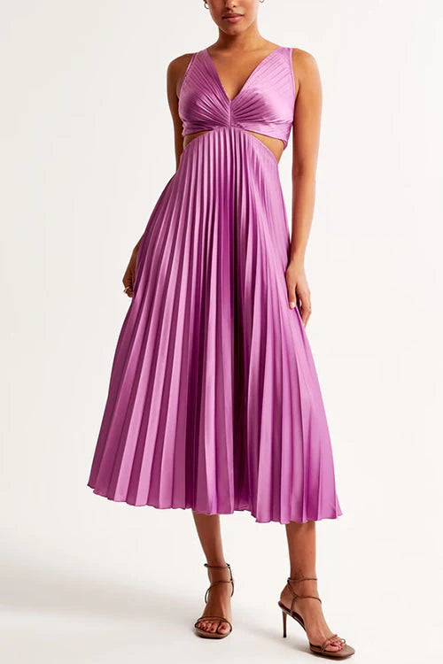 ELSA | Pleated Midi Dress – Luxury Redefined