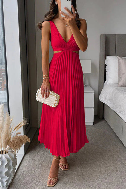 ELSA | Pleated Midi Dress – Luxury Redefined