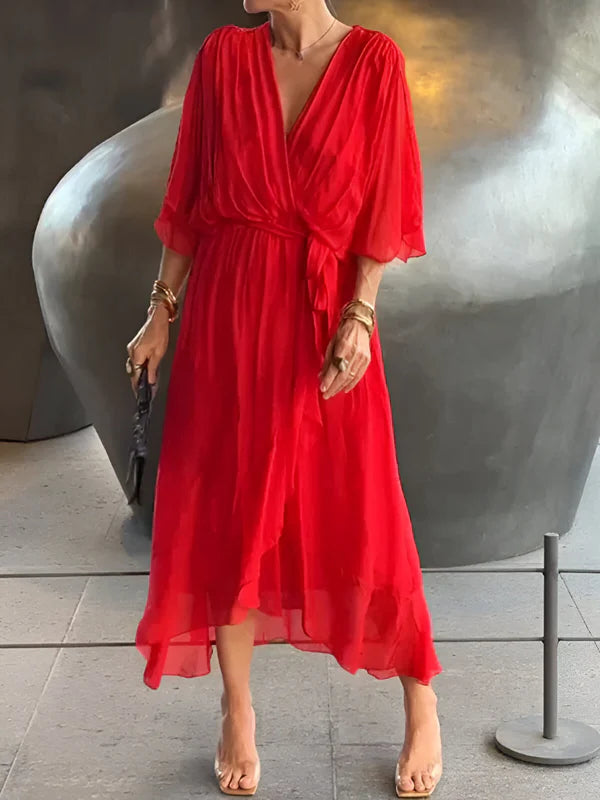 MONICA | V-Neck Chiffon Dress