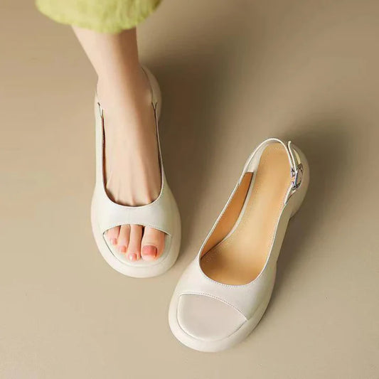 Ava Platform Sandals – Women’s Low Heel Open-Toe Slip-Ons