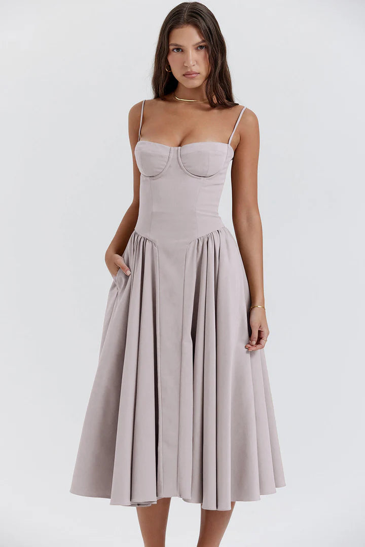 KIKI | Retro Midi Dress – Timeless Elegance Redefined